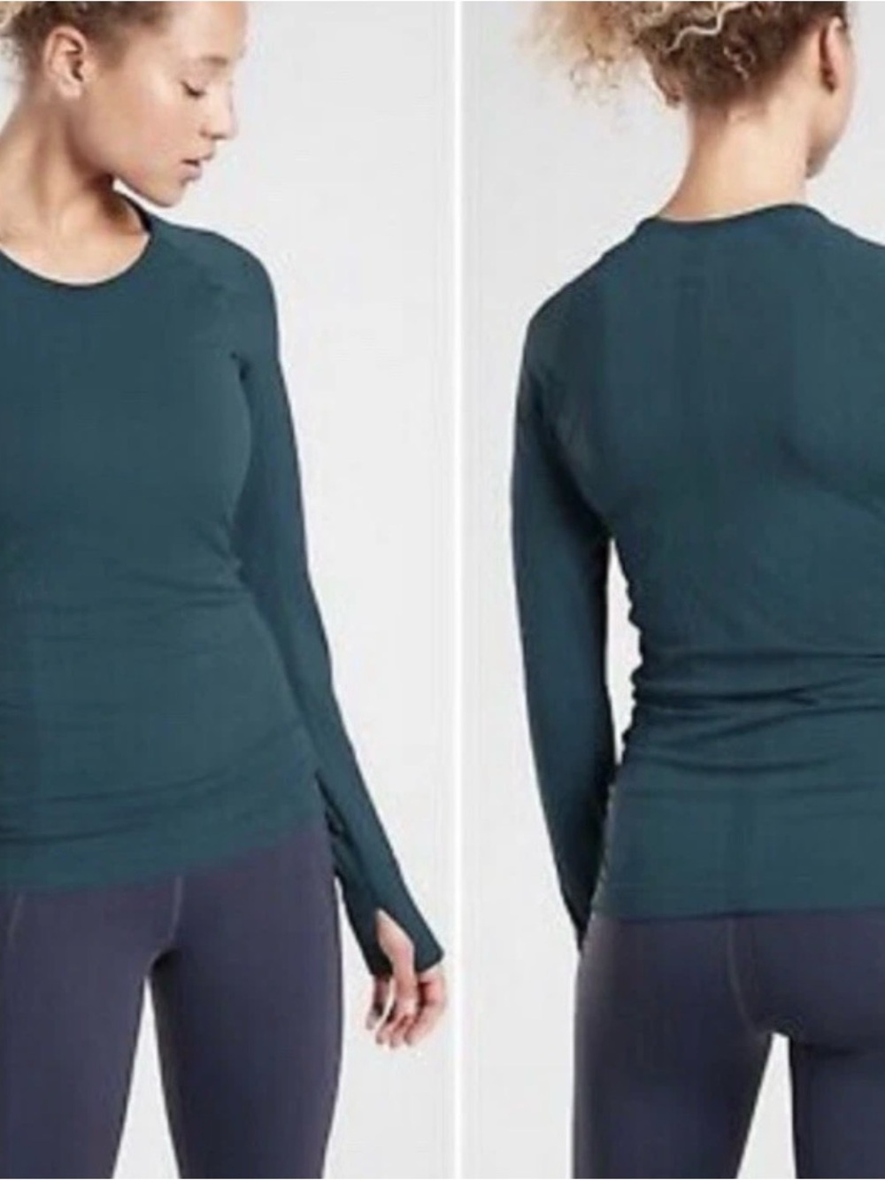 Athleta Speedlight Running Oceanic Teal Top Womens size Large
